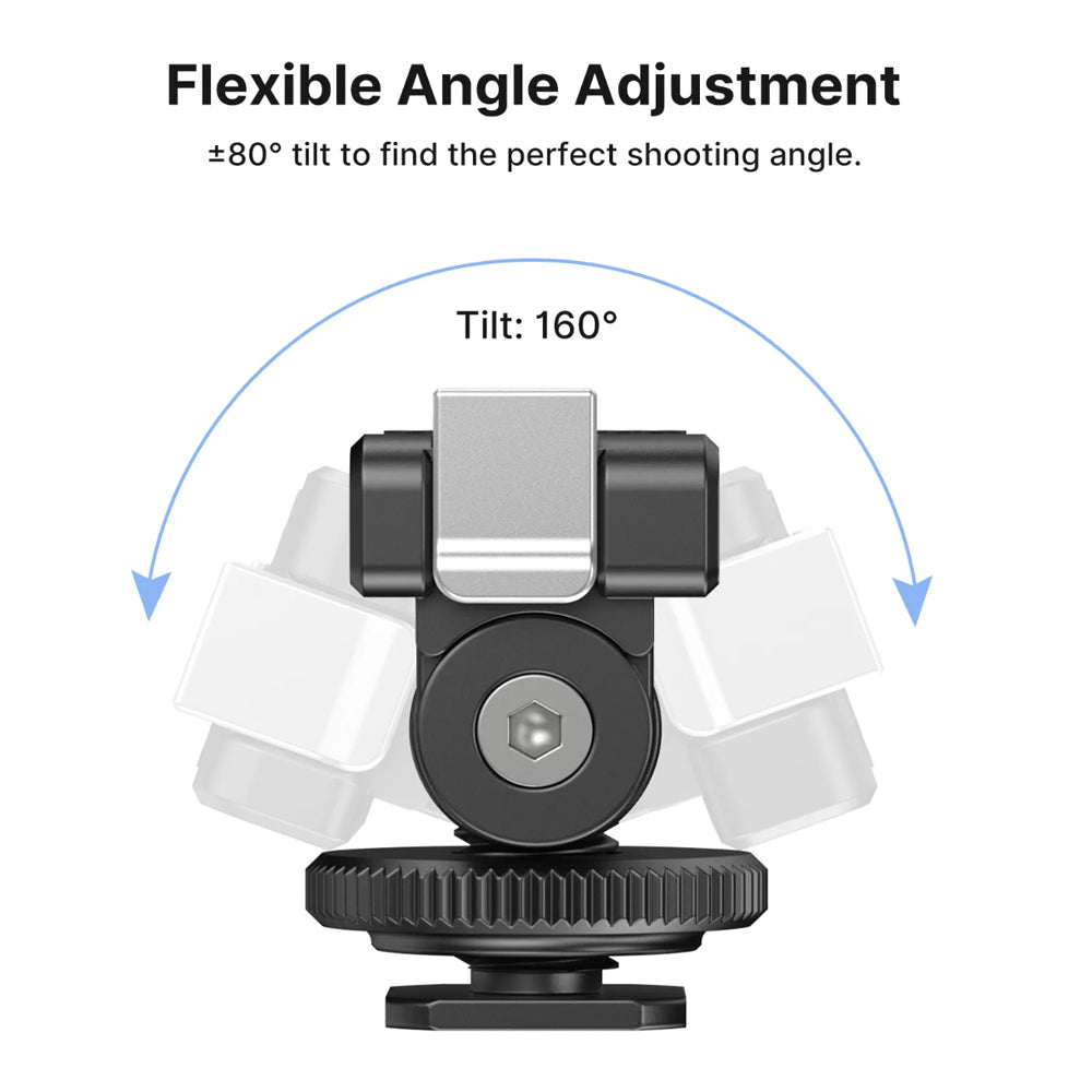 Ulanzi CA22 DJI Osmo Action 4 / 3 & Pocket 3 Cold Shoe Mount Adapter with Magnetic Mounting, 160° Tilt and 700g Load Capacity for Action Camera - C071GBB1