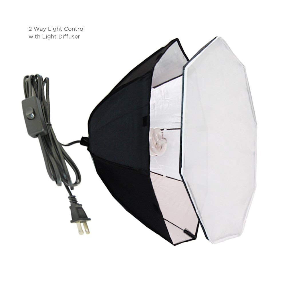 Pxel SB-1B-60 Octagon 1 bulb light head, Softbox Continuous lighting with 1 bulb holder, Photography Octagol