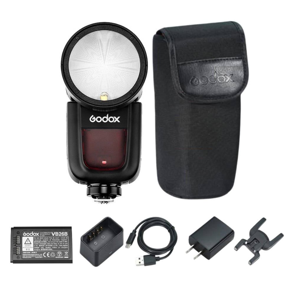 Godox V1O V1Pro O Flash Speedlight TTL for Panasonic / Olympus Camera with 76Ws Power Output, 2.4G Wireless Radio System, Built-In Modeling Lamp, Rechargeable Li-Ion Battery, Tilting & Rotating Round Head with Magnetic Modifier Mount for Photography