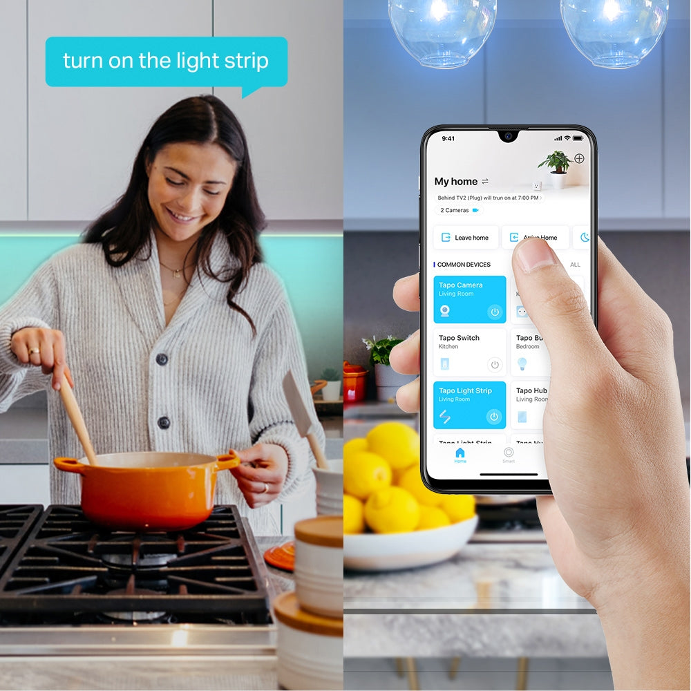 TP-Link Tapo L900-5 Smart Wi-Fi 2.4GHz LED Light Strip (5, 10, 20 meters) 13.5W with 16M RGB Colors, Sync-to-Sound, Voice Control, Trimmable, Energy Saving, 3M Adhesive, Schedule & Timer, No Hub Required