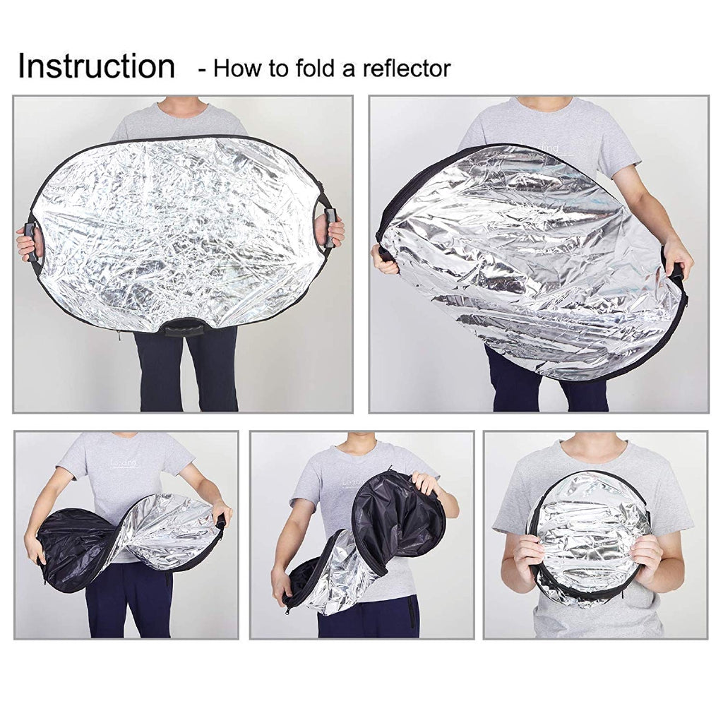 Pxel RF-9X12 5 in 1 35x47 inch / 90 x 120 cm Reflector with Grip Handle for Photography Photo Studio Lighting & Outdoor Lighting
