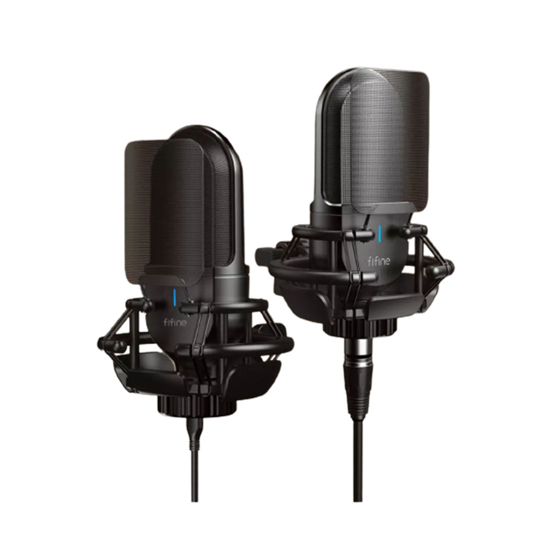 Fifine K726 XLR / K720 USB Type-C Cardioid Condenser Microphone with Noise Reduction Plug & Play for Professiol Studio Recording, Gaming, Streaming and Podcasts