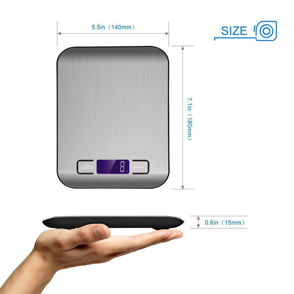 Eagletech Digital Kitchen Scale Multifunction Food Scale, 10kg, Silver, Stainless Steel