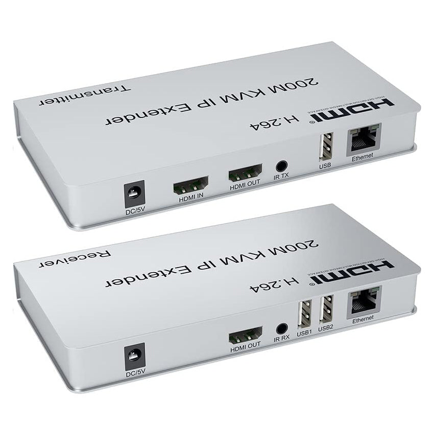 ArgoX 4K HDMI KVM IP Extender Transmitter Receiver with 120m / 200m Range, IR Remote Control, Supports HDMI1.4/HDCP1.4, RJ45 Ethernet, CAT5e/6 Cable, USB Mouse and Keyboard Extension | HDES120-KVM HDES02-KVM HDES200-KVM