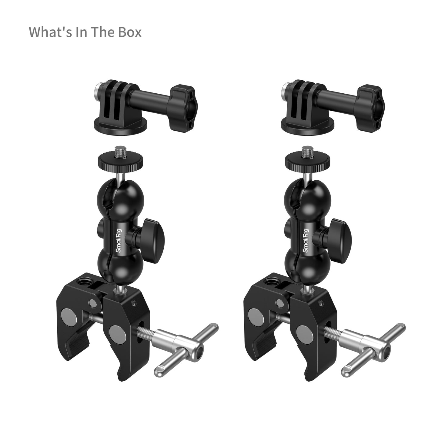 SmallRig (2-pack) Crab-Shaped Super Clamp Kit with Universal 1/4"-20 Screw, Dual-Ball Head Up to 1.5kg Max Payload, Mount for GoPro Hero, Insta360 & DJI Osmo Action Camera | 5321