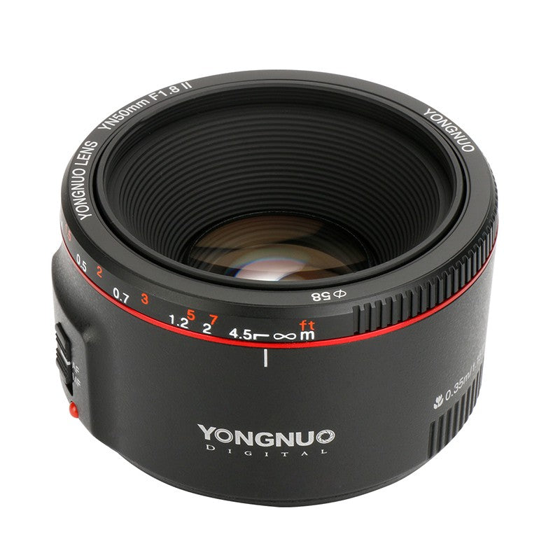 Yongnuo YN50MM F1.8C II Version 2 50mm f/1.8 Black Body Prime Lens for Canon EF Auto Focus