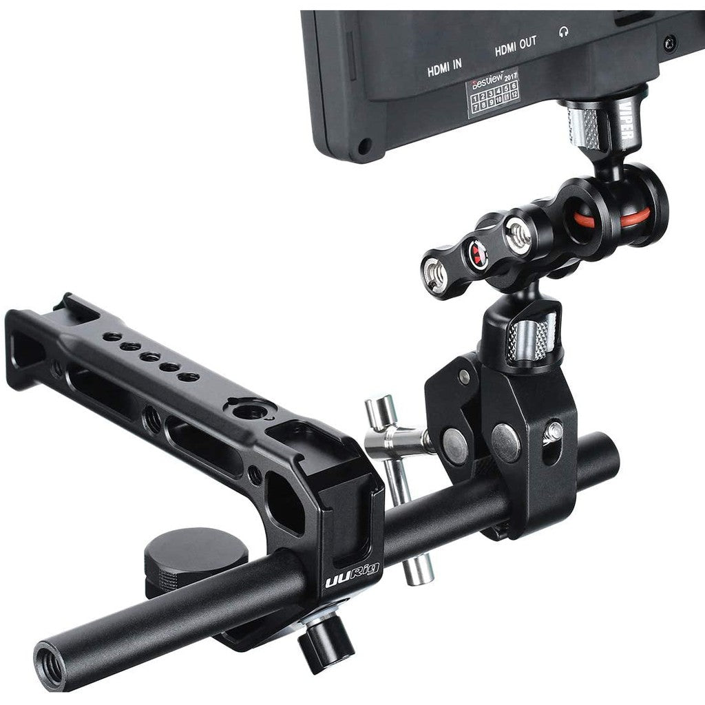 UURig by Ulanzi R008 Top Handle Grip Arri Locating Screw with Cold Shoe Monitor Holder for Cameras
