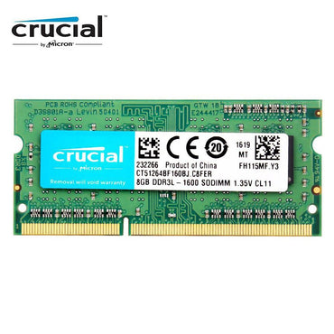Crucial 8GB Single DDR3L 1600 SODIMM CL11 1.35V Laptop Memory Ram