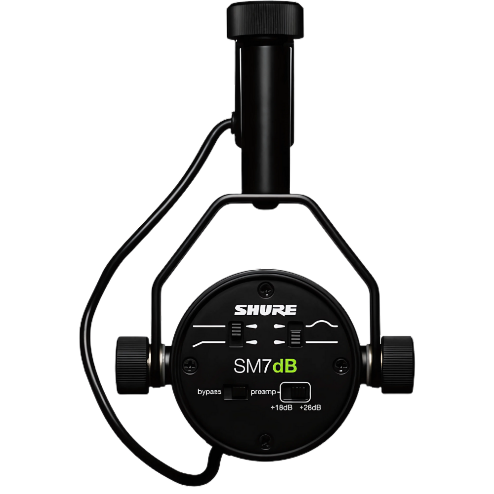 Shure SM7dB Vocal Microphone with Built-In Preamp Dynamic Cardioid Mic for Podcasting, Broadcasting & Professional Voice-Over, Compatible with XLR Audio Interfaces & Mixers