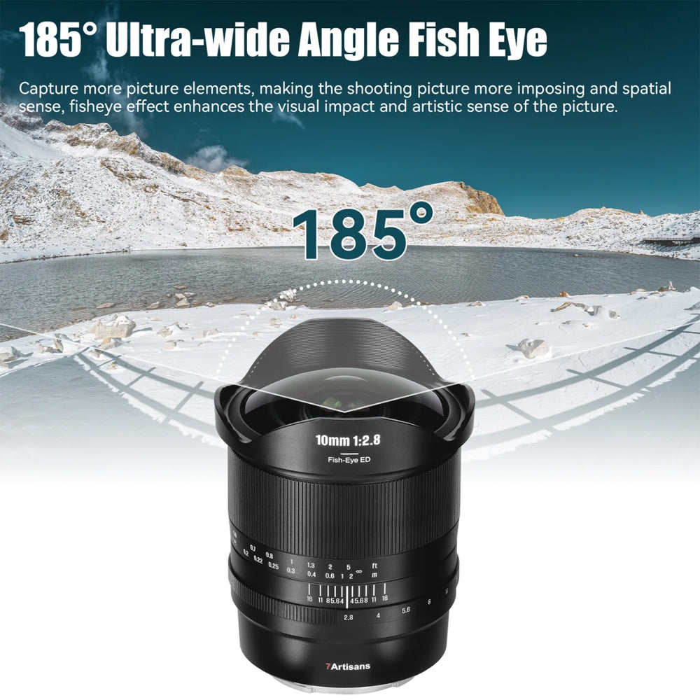 7Artisans 10mm F/2.8 Mark II Full Frame Format Nikon Z Mount Ultra Wide Angle Fisheye Prime Lens MF Manual Focus Large Aperture for Z30 Z5 Z50 Z6 Z7 Z8 Z9 Zf Mirrorless Cameras