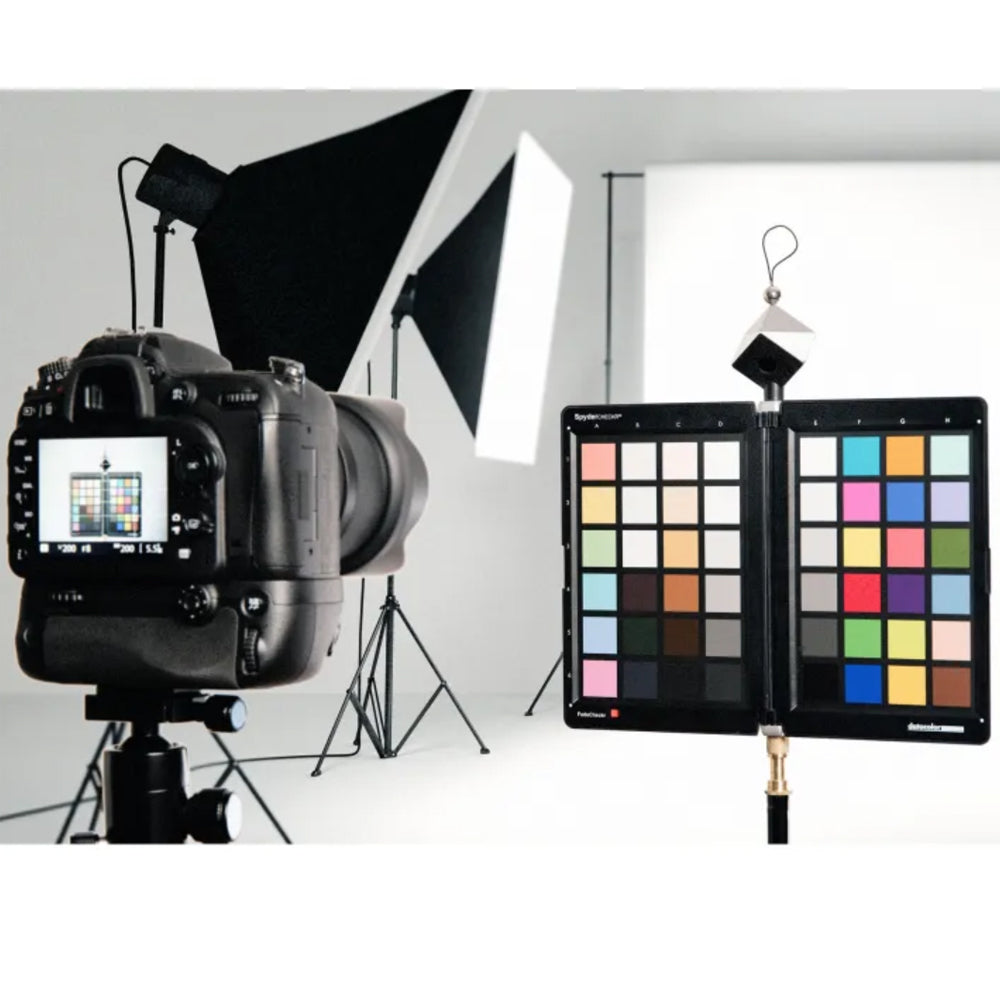 Datacolor Spyder X2 Photo Studio Color Magement Kit with SpyderLENSCAL Auto-Focus Calibration Tool for DSLR Camera, Spyder X2 Ultra Colorimeter for Display Monitor, SpyderCUBE for Shadow & Highlight Correction, SpyderCHECKR Color Targets