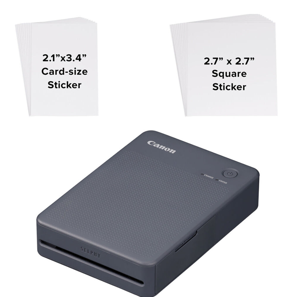 Canon SELPHY QX20 Compact Portable Photo Printer with Bordered / Borderless 2.1 x 3.4 Inches Card Size Print, Dye Sublimation Thermal Transfer Technology & 287 DPI Resolution | Gray White