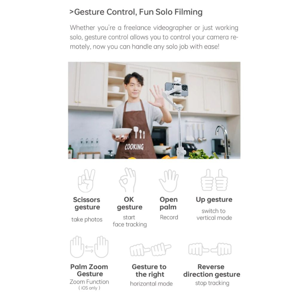 FeiyuTech Vimble 4 Kit 3-Axis Smartphone Gimbal Stabilizer with Built-In Battery, Magnetic Accessory Mount for iPhone and Android Phone, Huawei, Samsung Galaxy, Google Pixel, OnePlus, Xiaomi, Oppo, Vivo, etc. | FEIYU VIMBLE 4 KIT