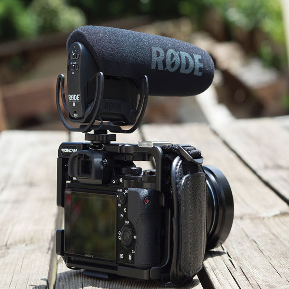 RODE VideoMic Pro Supercardioid Condenser Shotgun Boom Microphone with 3.5mm TRS Output, On-Board Controls, 3-Stage Gain Control and Rycote Lyre Suspension for Cameras and Portable Recorders