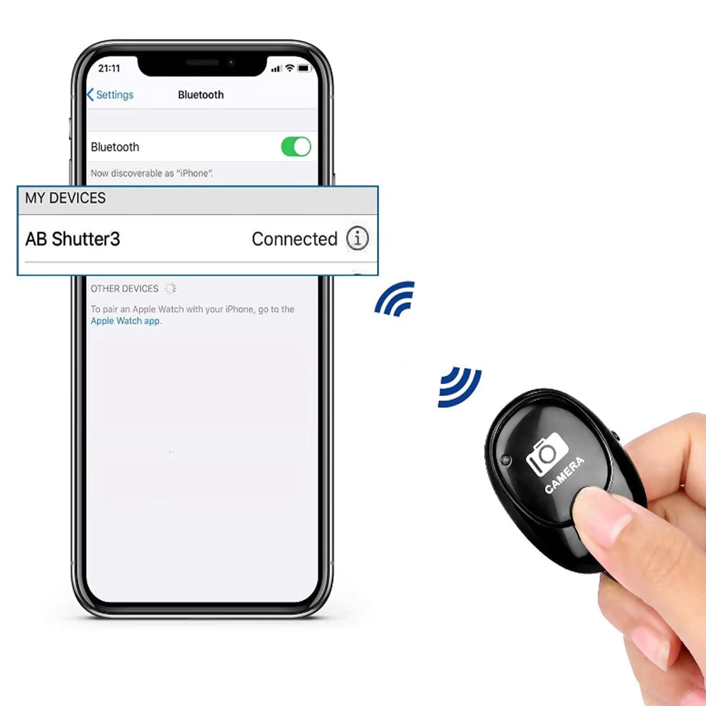Ulanzi P1 Wireless Shutter Bluetooth Remote Control with 10m Max Range for Smartphone Camera Selfie Stick