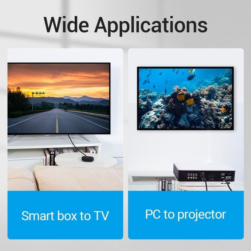 Vention 10 meters 8K UHD HDMI 2.1 Male to Male Video Cable with Ethernet 48Gbps Ultra High-Speed Bandwidth for PC, Laptop, Desktop Computer, TV, Monitor, Projector | AANBL