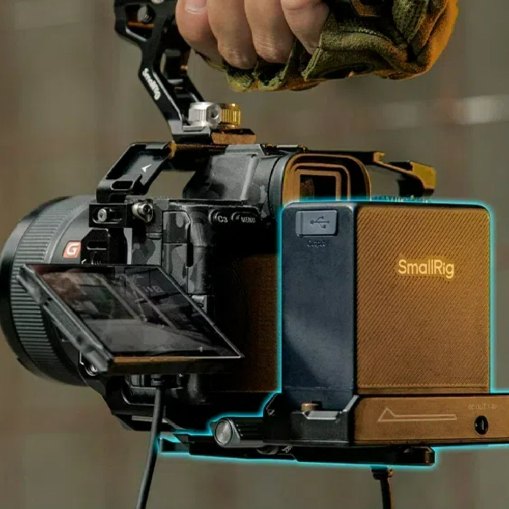 SmallRig NP-F Battery / Power Bank Mount Plate Kit for Mirrorless Cameras with Arca-Swiss Quick Release Plate & Clamp, Multiple 1/4"-20 & 3/8"-16 Threaded Holes & Back-Mounted Foldable Design | 4696 4695