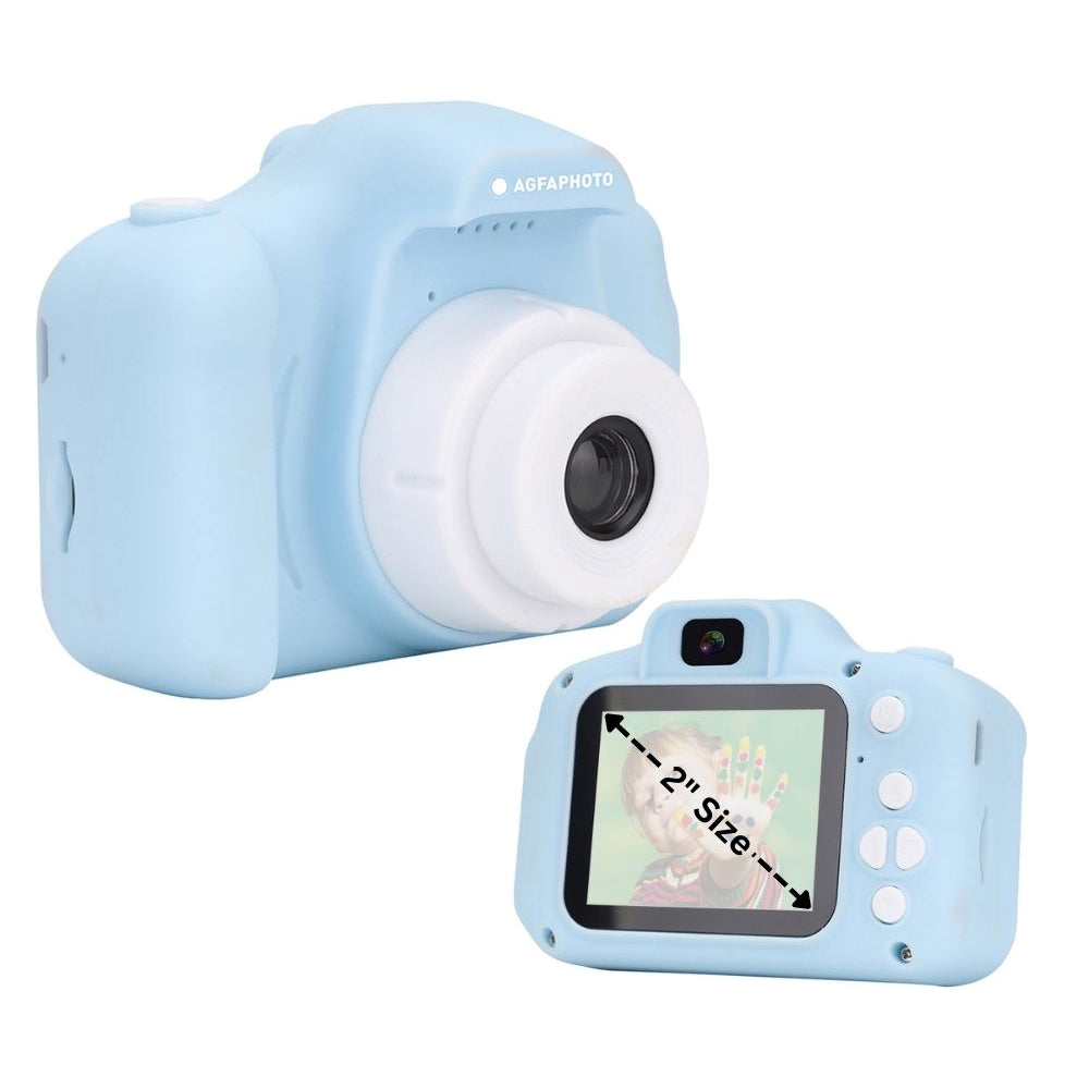 AGFAPHOTO Realikids Cam Mini (ARKCM) 12MP Digital Camera with CMOS Front / Rear Sensor, HD 720p Video Capture, 2" LCD Screen Display and Max 32GB Memory Storage Support for Point and Shoot Photo Video | Blue, Pink