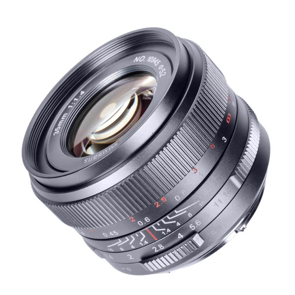 7Artisans 35mm F/1.4 Mark III Full Frame Format Canon RF EOS-R Mount Compact Portrait Prime Lens MF Manual Focus Large Aperture for Mirrorless Cameras | Black Titanium Gray