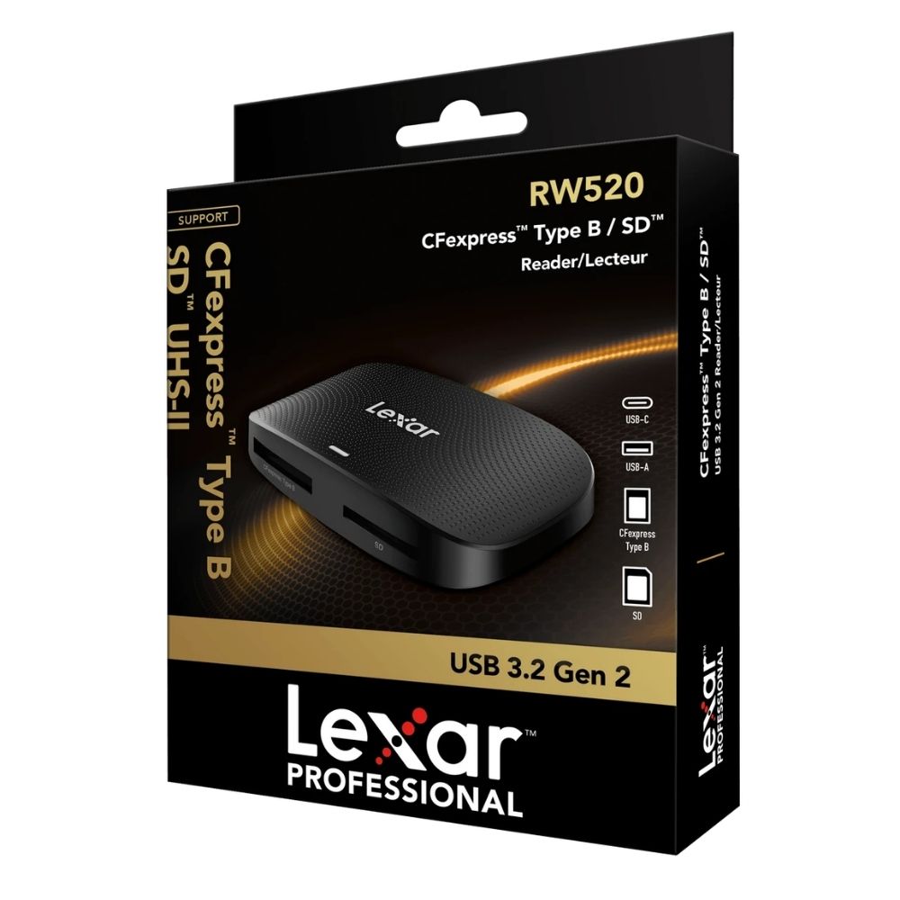 Lexar RW520 Professional CFexpress Type B / SD Card Reader, USB 3.2 Gen 2, Up to 10Gbps Transfer