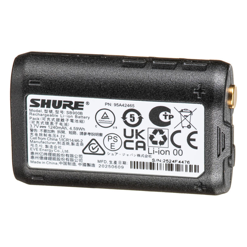 Shure SB900B Rechargeable Lithium-Ion Battery for Select Transmitters & Receivers