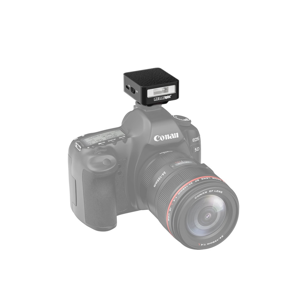 MEDALIGHT F30 Mini Camera Flash Portable Hot Shoe Flash w/ Optical Slave Trigger for Sony, Canon, Nikon, Fuji, Leica, Hasselblad, Ricoh & Other DSLR Cameras, 6200K±400 Color Temp, Rechargeable 600mAh Battery, USB-C Charging for Photography