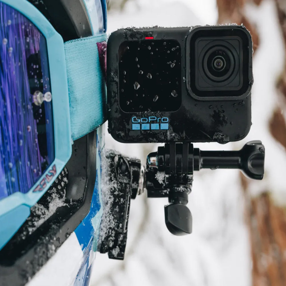 GoPro Front and Side Helmet Mount with Curved Adhesive Mounts, QR Quick Release Buckle and Vertical Buckle for HERO 12 / 11 / 11 Mini / 10 / 9 Action Camera | AHFSM-001