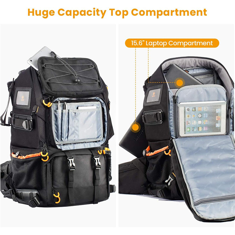 Eirmai TR629 25L Camera Backpack with 15.6" Laptop Compartment & Hand Carry Bag for Sony, Panasonic, Fujifilm, Canon, Nikon, DJI, GoPro, iPad, DSLR, Mirrorless Camera Lens, Tripod, Drone, Battery Charger, Powerbank - Men & Women Bag Luggage