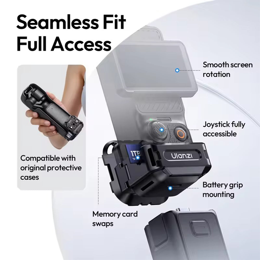 Ulanzi PK13 Uka Quick Release Expansion Adapter for DJI Osmo Pocket 3 Camera with Multiple Mount Options and Wrist Strap Lanyard - Ideal for Photography, Videography, Vlogging, Travel Accessory