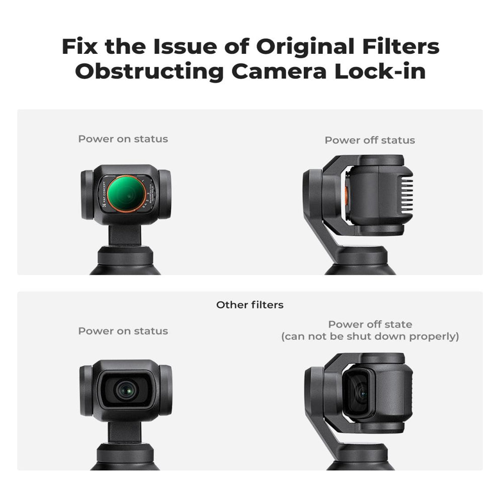 K&F Concept DJI Osmo Pocket 3 Magnetic Variable ND2-32 + Black Diffusion 1/4 Lens Filter with Camera Screen Protector - Made with Multi-Coated Optical Glass & Ultra-thin Aluminum Frame