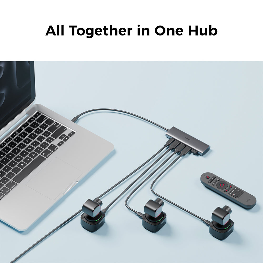 OBSBOT 3-in-1 USB Type-A 3.0 Hub with 5Gbps High Transmission Speed for Tiny / SE / 2 / 2 Lite / 4K & Meet / SE / 2 / 4K PTZ Streaming Camera and Webcam