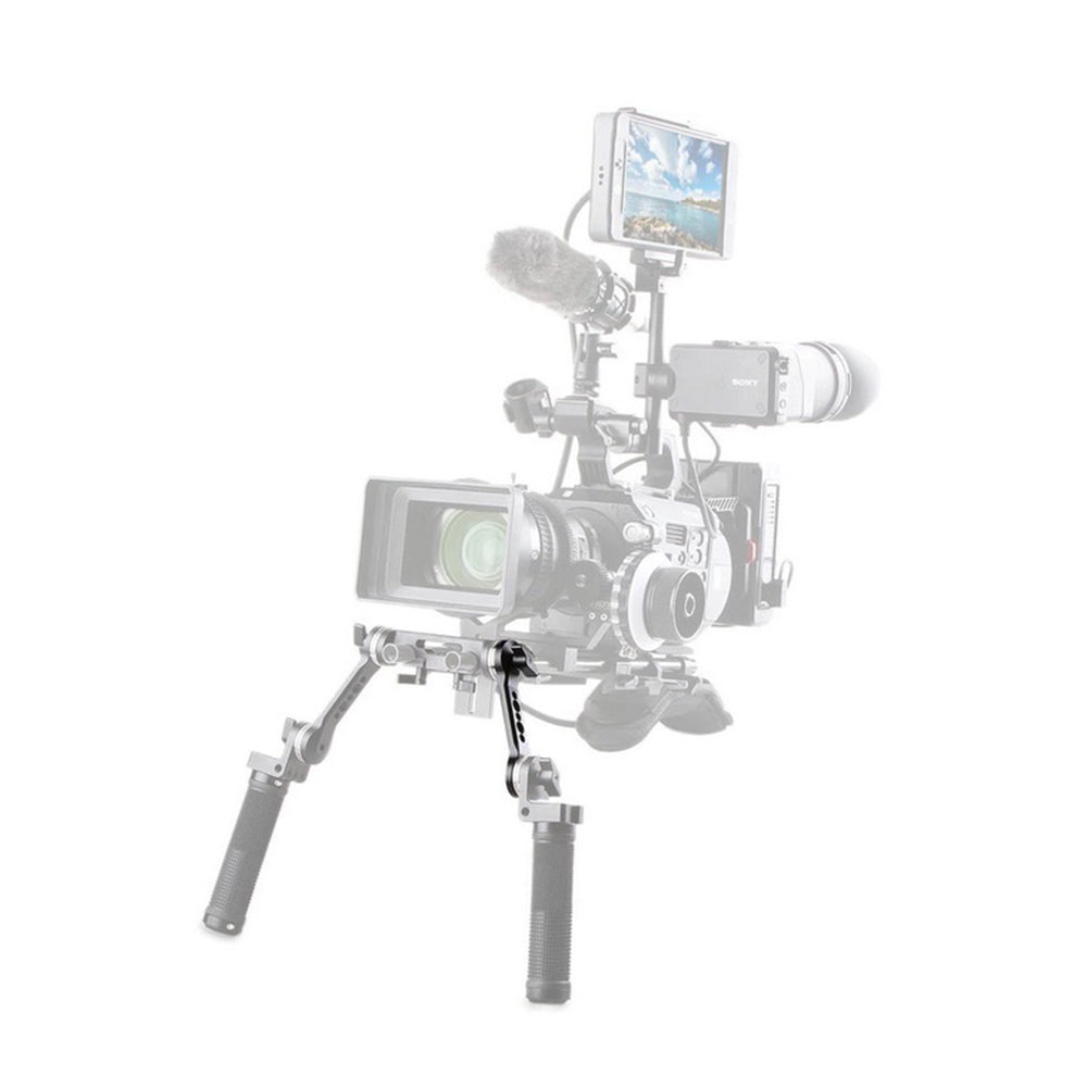 SmallRig Extension Arm with ARRI Rosette with 3.88" Extension and 1/4"-20 Threads and 3/8"-16 Threads with Anti-Twist Divots Compatible Mounting For Camera Shoulder Black 1684C