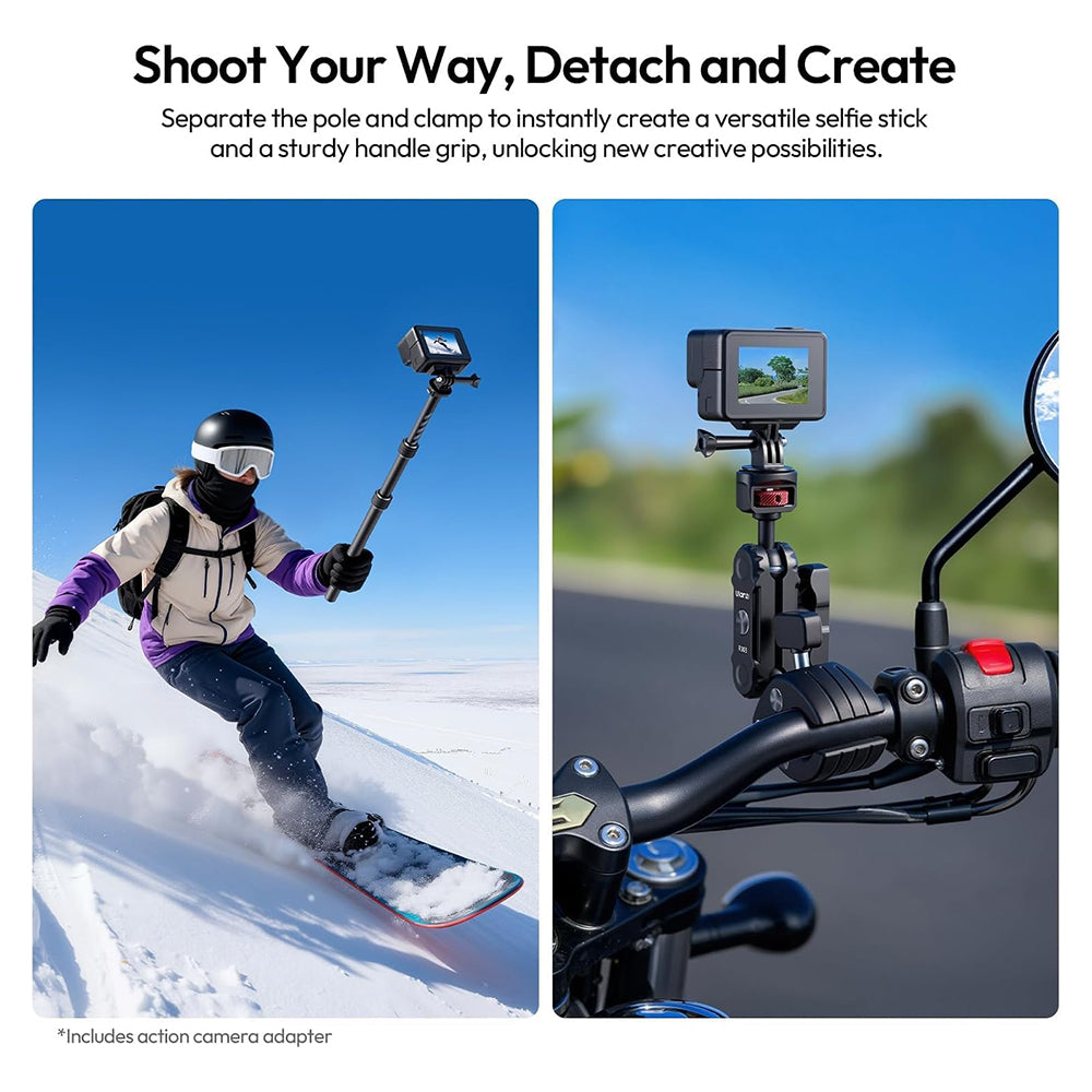 Ulanzi VL03 Motorcycle Bike Panoramic Selfie Stick Monopod for insta360 One X2 X3 | T119