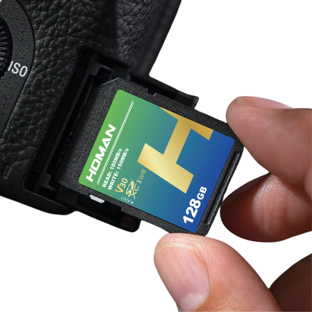 HOMAN 128GB 64GB SD Memory Card 4K UHD SDXC UHS-I U3 V30 Class 10 180MB/s Read | 150MB/s Write Speeds