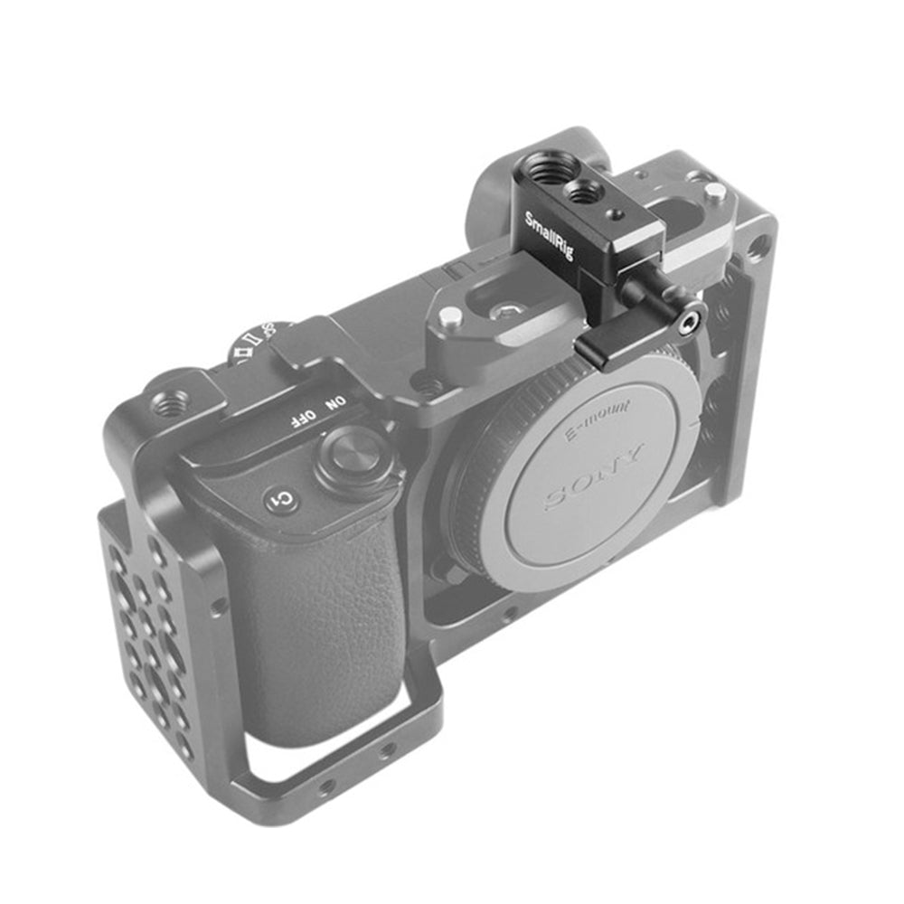 SmallRig QR Quick Release Lightweight Aluminum NATO Clamp with Thumbscrew and Cold Shoe, Safety NATO Rails, 1/4"-20 and 3/8"-16 Mounting Holes for Articulating Arm, DIY, Monitor Support Camera Cage 1973