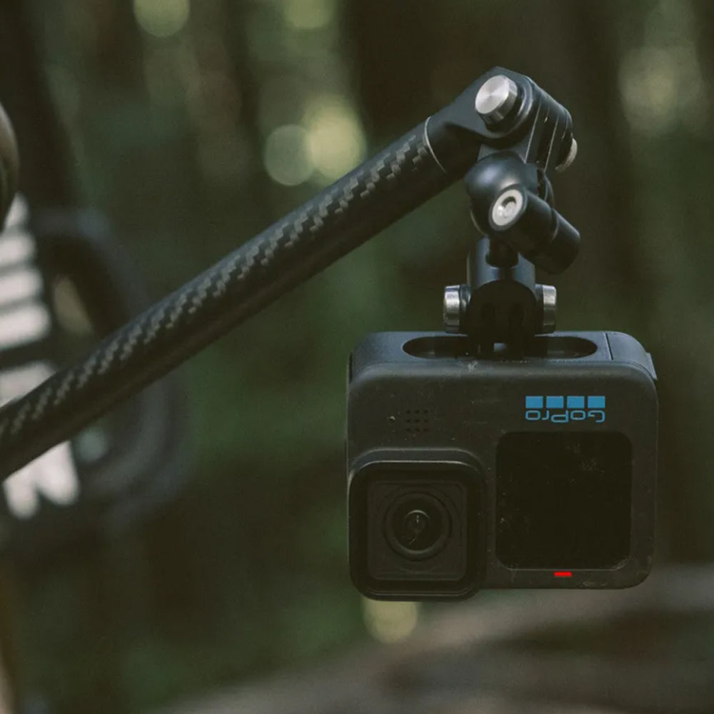 GoPro Carbon Fiber Boom + Handle Bar Mount with 10" to 21" Extension Arms and 360 Degree Ball Joint for Action Cameras and Vlogging | AEXTM-011