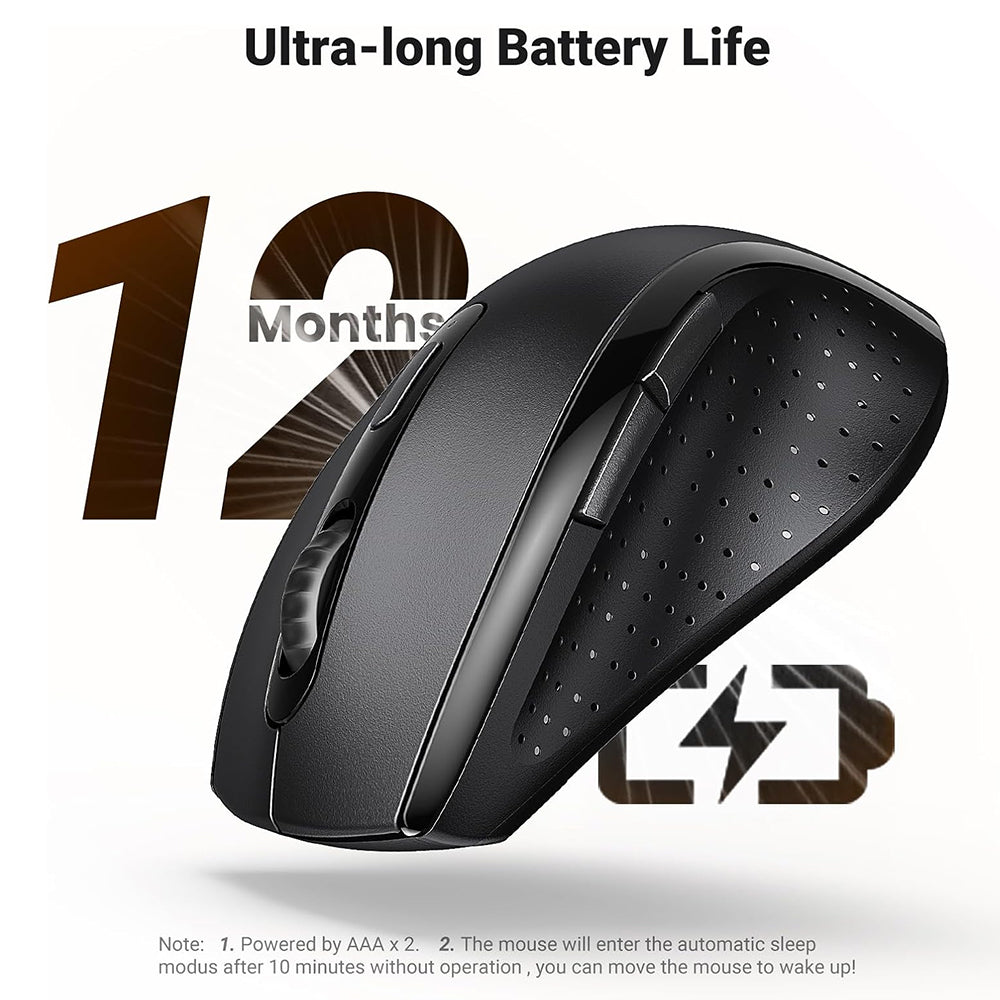 UGREEN 2.4GHz Wireless Mouse – Ergonomic Silent USB Mouse w/ 3 Adjustable DPI 800/1200/1600