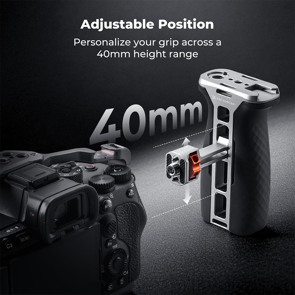 K&F CONCEPT Camera Cage Top & Side Handle w/ NATO & 3/8"-16 ARRI Dual Mount
