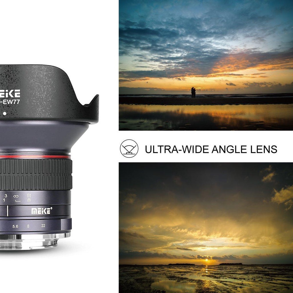Meike MK-12mm 12mm F/2.8 Ultra Wide Angle Manual Focus APS-C Prime Lens (E-Mount) for Sony Mirrorless Cameras