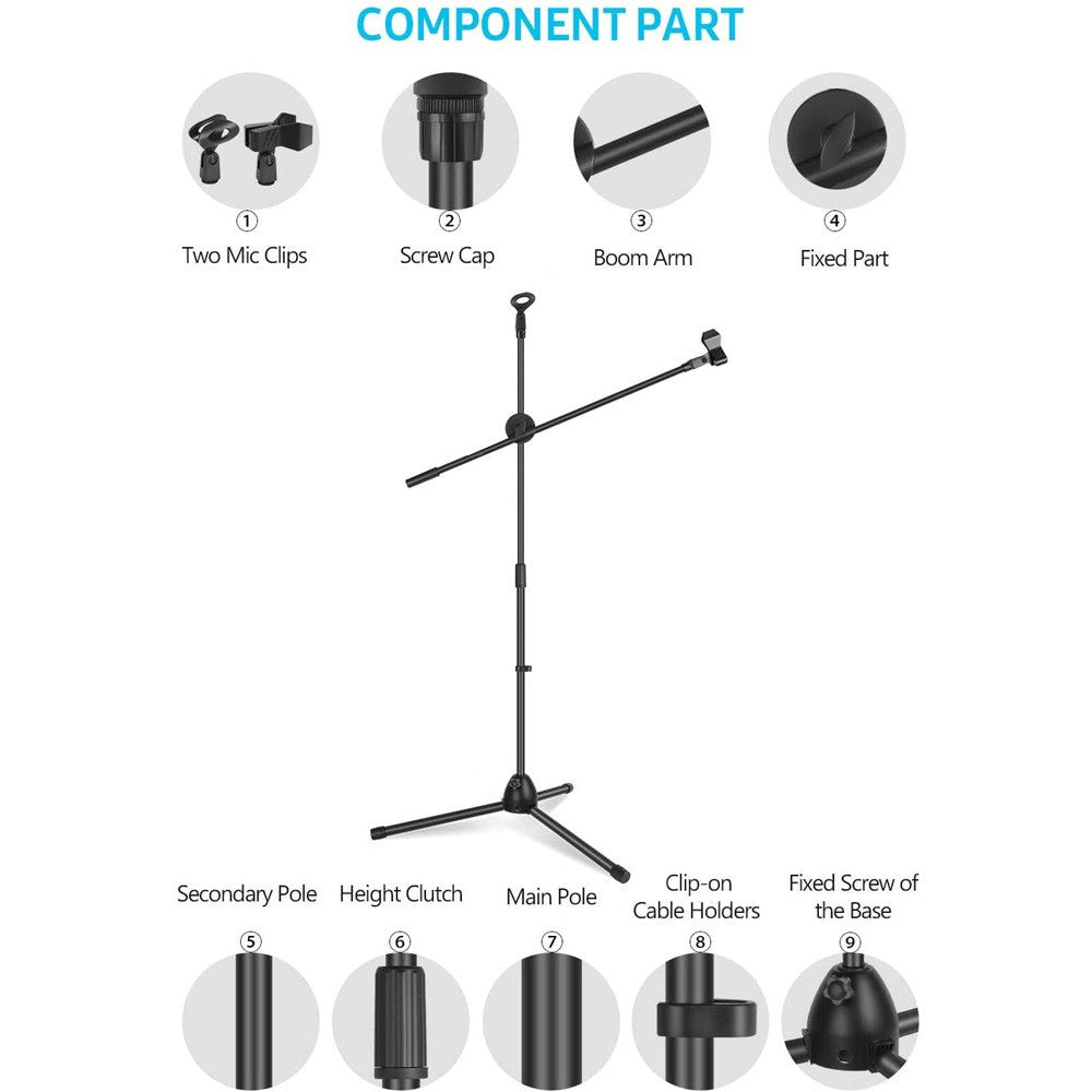 Maono AU-B26 Tripod Boom Microphone Stand