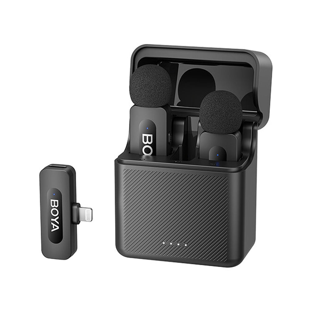 BOYA BY-V3 Series 2.4 GHz Dual-Channel Wireless Lavalier Microphone with Noise Cancellation, 36-Hours Battery Life for Smartphone, iPhone, Android, DSLR Mirrorless Camera, Vlogging for Live Streaming & Video Content Creation