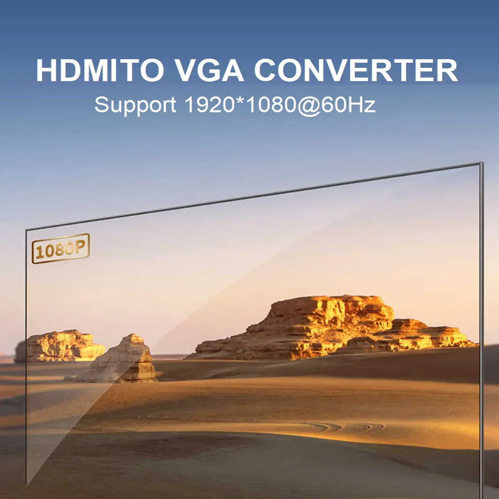 UGREEN 1080p 60Hz HDMI Male to VGA Female Adapter Converter Mirror/Extend Mode for Laptops & Desktop to Monitors, TV's, Projectors | CM611