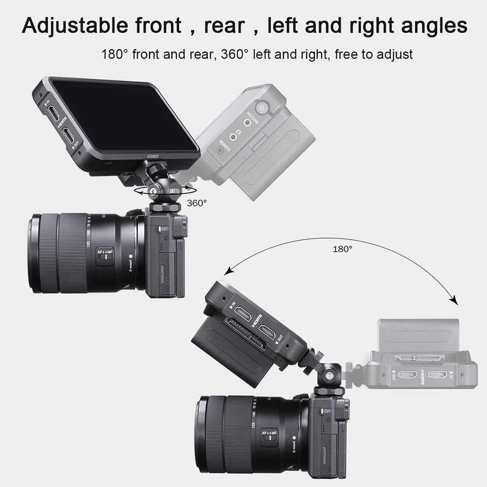UURig by Ulanzi R015 Monitor Bracket Mini Ballhead With Cold Shoe Mount Gimbal Rig for Sony Canon Nikon DSLR Camera Accessories Smartphone
