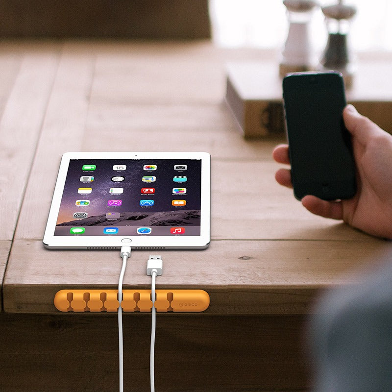 ORICO CBS7 Desktop Cable Mager Organizer with 7 Ports and High Strength Double-Sided Adhesive Tape for Max 5mm Diameter Cords