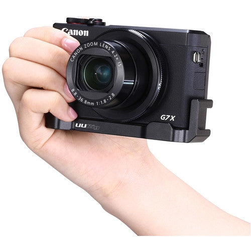 UURig by Ulanzi R016 Microphone L-Plate for Canon G7X Mark III Comfortable Aluminum L-Bracket with Cold Shoe for Microphone LED Light