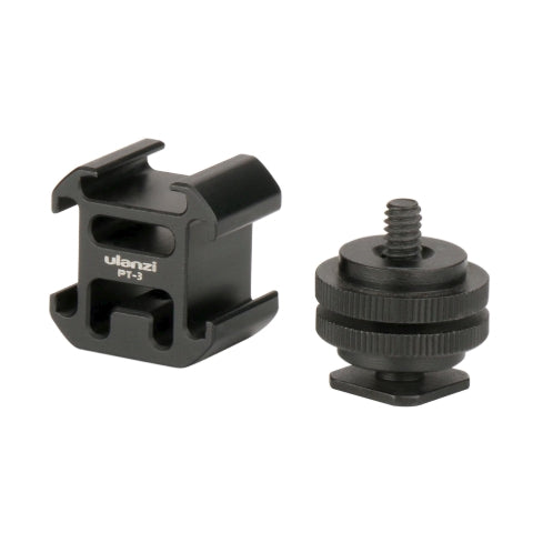 Ulanzi PT-3S Triple Cold Shoe Mounts with Hot Shoe Mount Adapter for DSLR Camera