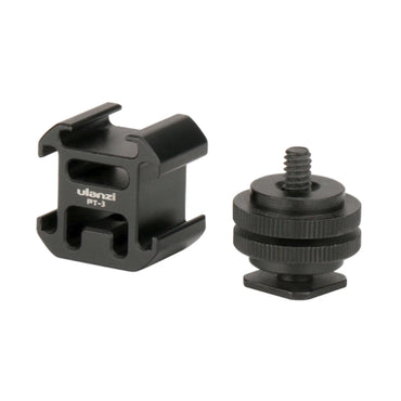 Ulanzi PT-3S Triple Cold Shoe Mounts with Hot Shoe Mount Adapter for DSLR Camera