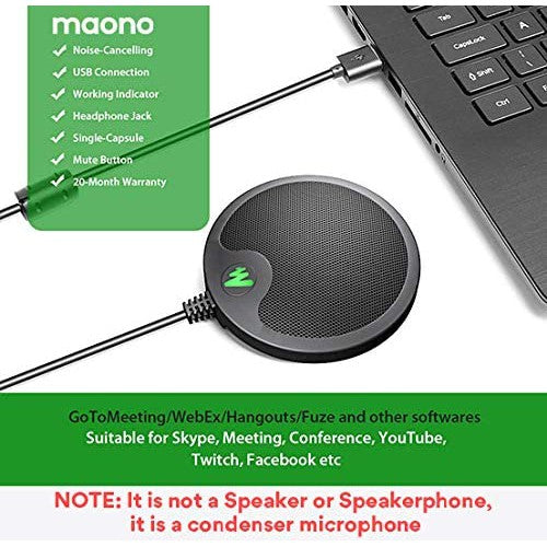 Maono AU-BM10 BM10 USB Conference Computer Microphone Metal Boundary Desktop Mic Omni-directiol Plug & Play