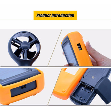 Benetech GM8902 Benetech Digital Anemometer Wind Speed Meter Air Flow Tester Measuring 0~45m/s with USB Handheld Anemometer Thermometer