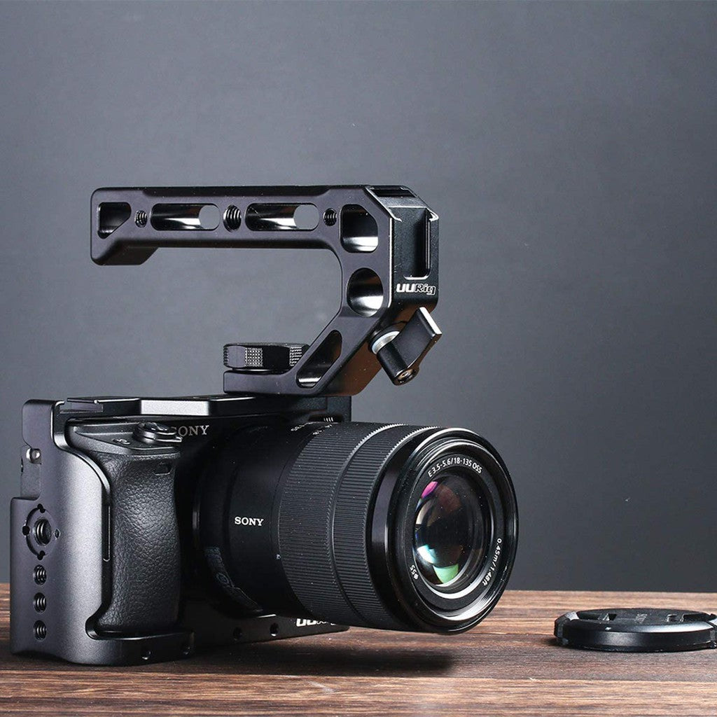 UURig by Ulanzi R008 Top Handle Grip Arri Locating Screw with Cold Shoe Monitor Holder for Cameras